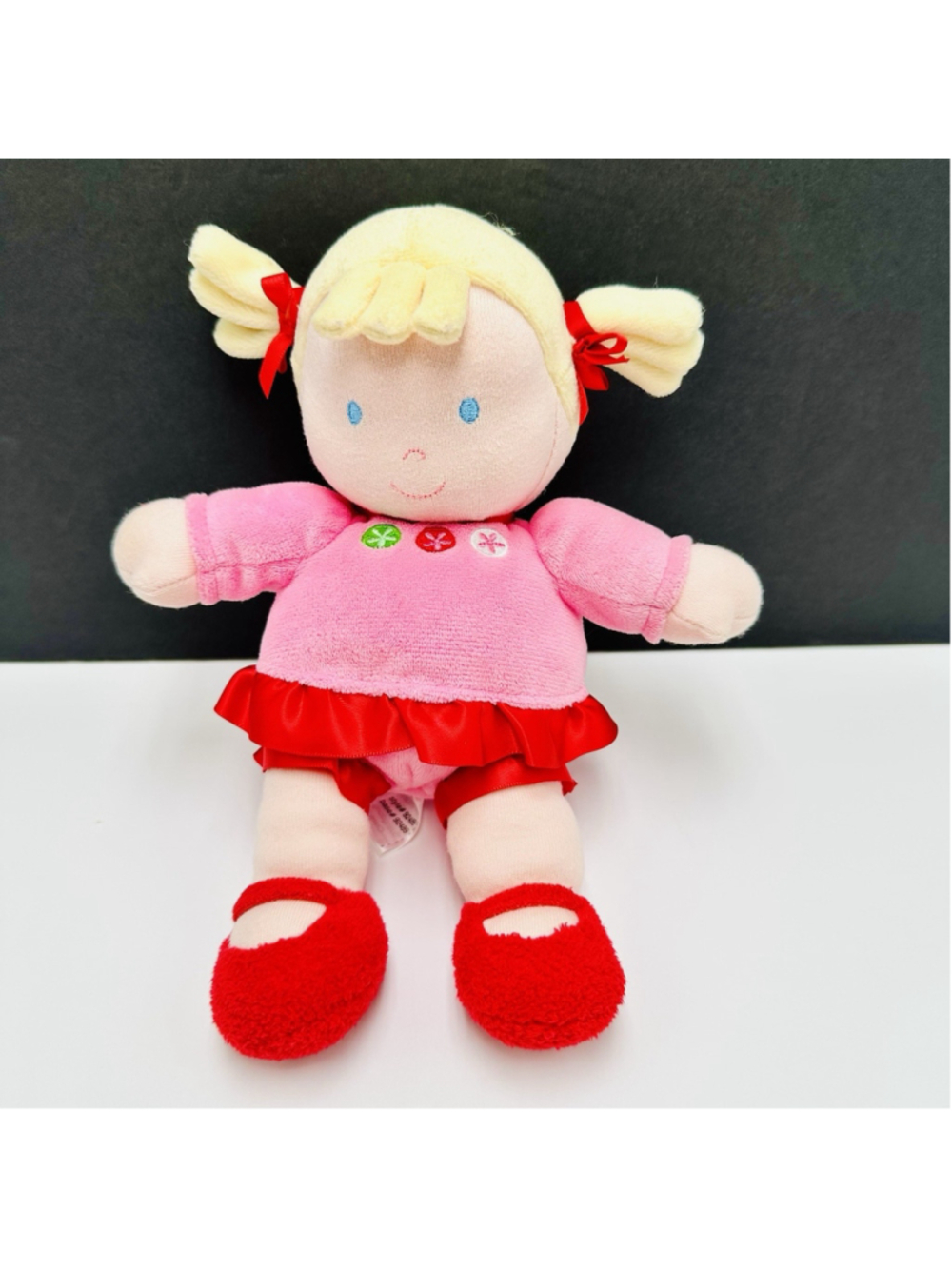 Carters Just One You My First Doll Plush 10” Rattle Pink 2010 Blond Blue Eyes